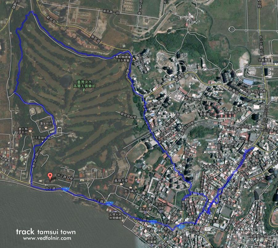 淡水健行、快走、慢跑、腳踏車運動路線指南（一） Tamsui Walking Track 淡水運動路線軌跡 1